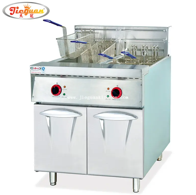 Freestanding 28L+28L 2tank deep chicken fryer electric مقلاة دجاج كهربائية عميقة 28 لتر + 28 لتر 2 خزان