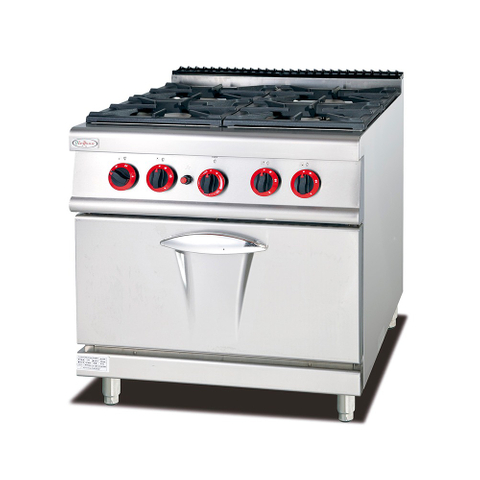 موقد غاز مع 4 شعلات وفرن 