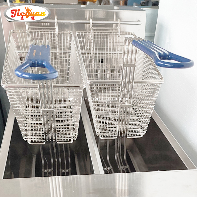 مقلاة كمبيوتر رقمية عمودية 2 خزان مع فلتر زيت