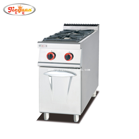 مجموعة طهي غاز قائمة بذاتها مع شعلتين وخزانة